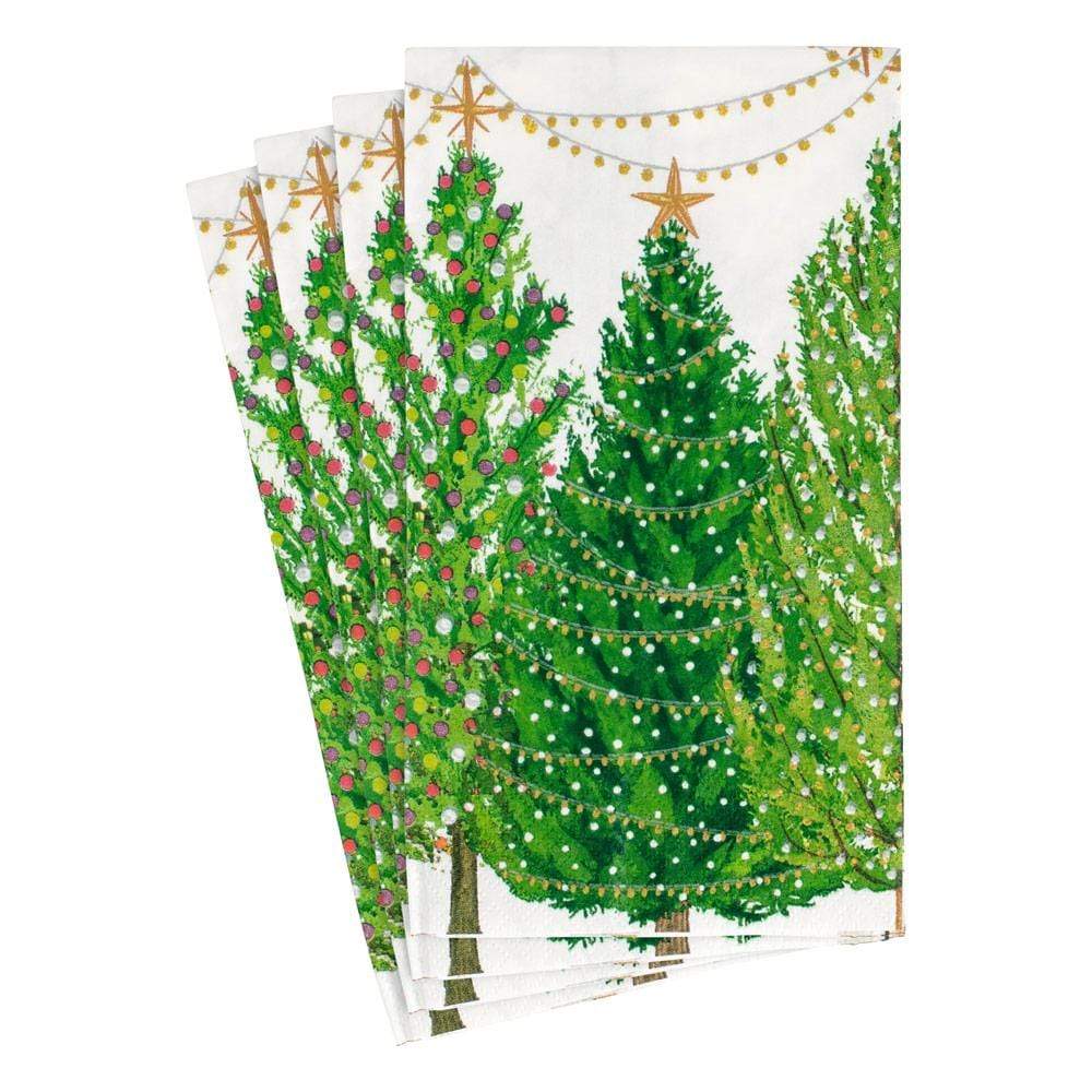 Christmas Trees with Lights Paper Guest Towel Napkins