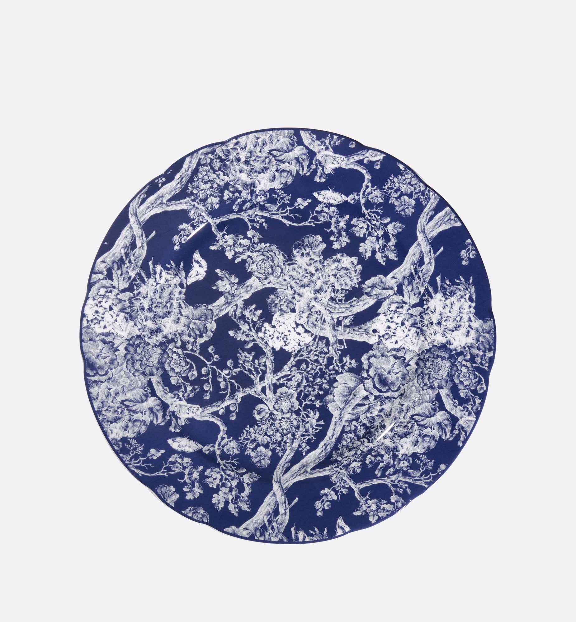 Decorative Plate Blue Toile de Jouy Hydrangea