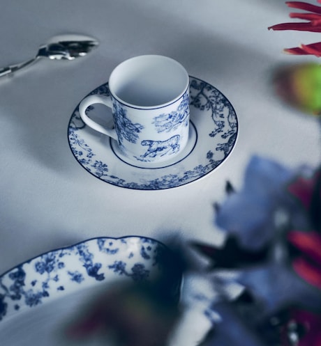Coffee Cup Blue Toile de Jouy