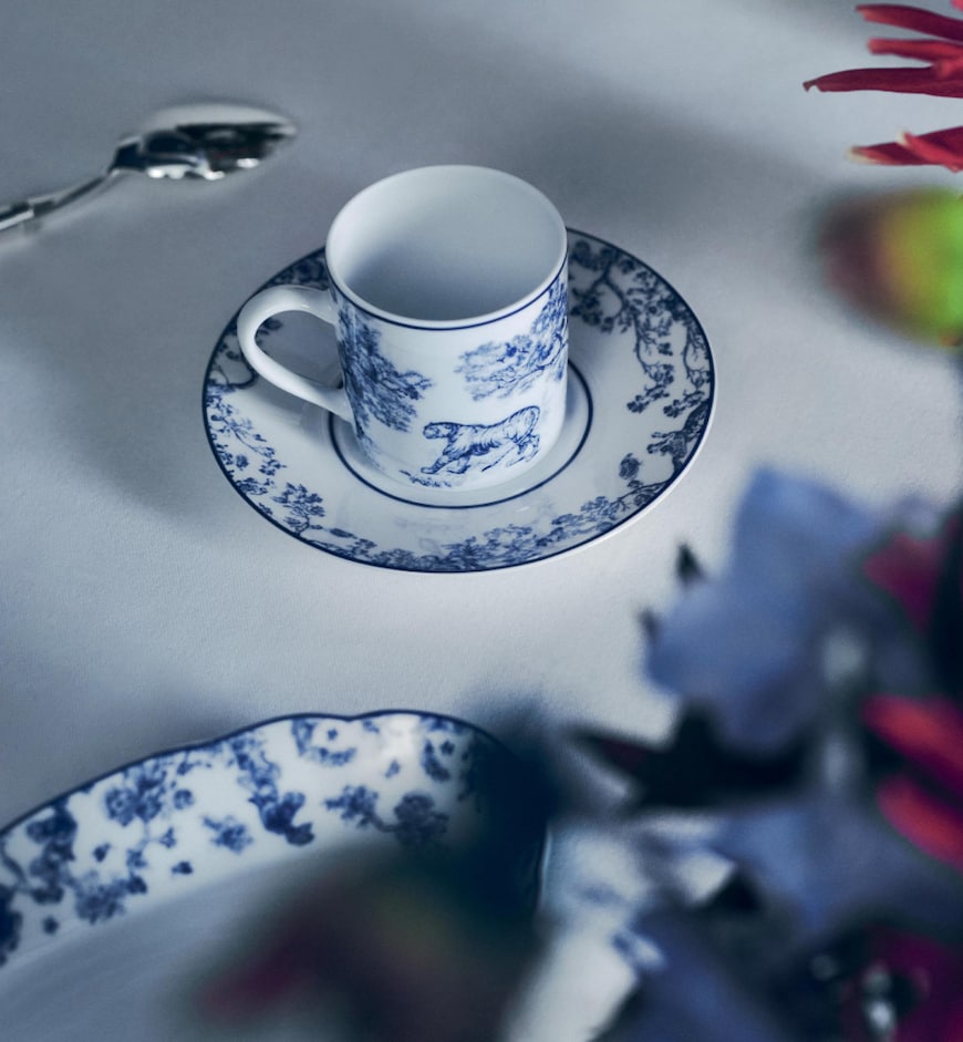 Coffee Cup Blue Toile de Jouy