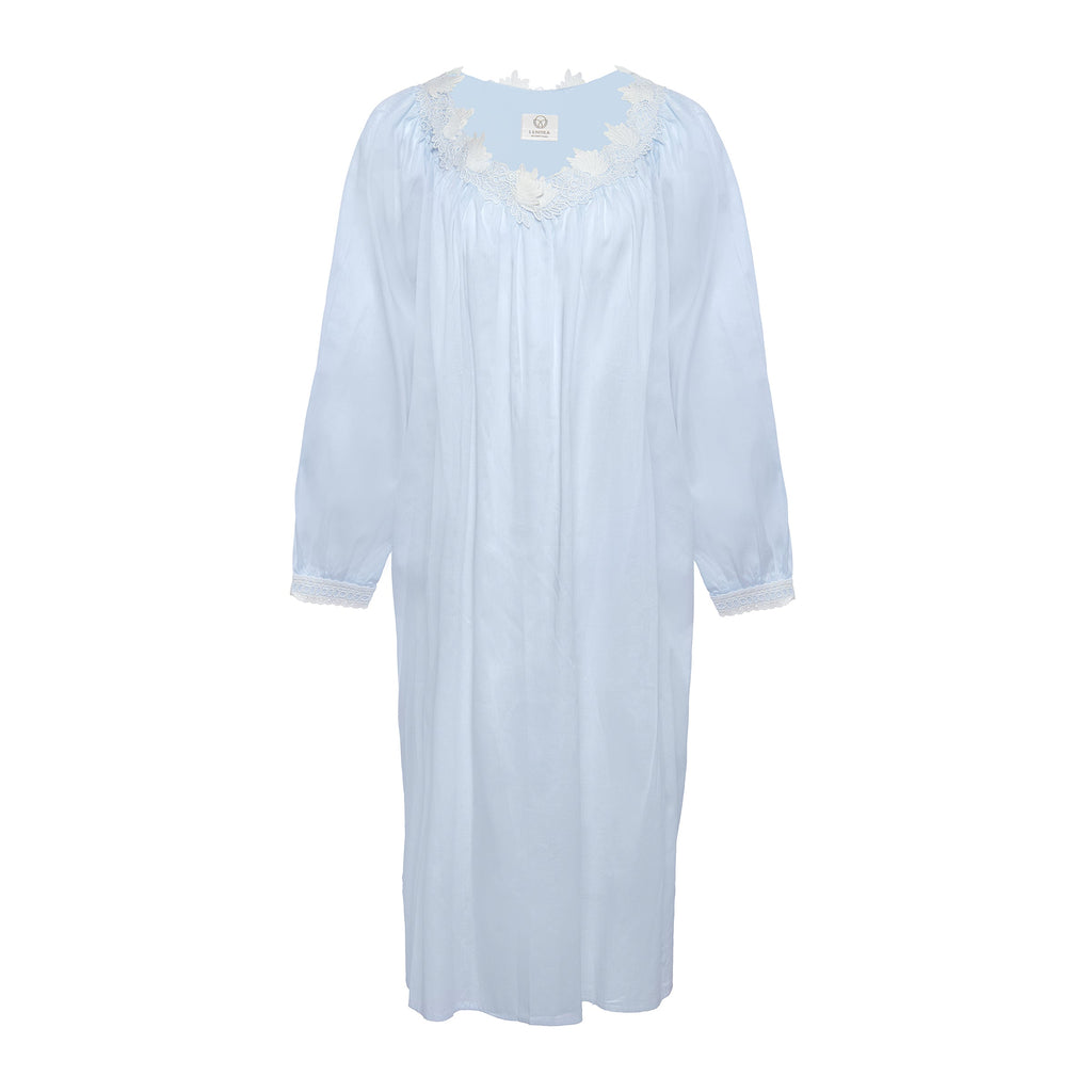 Eleanor Long Nightgown in Blue