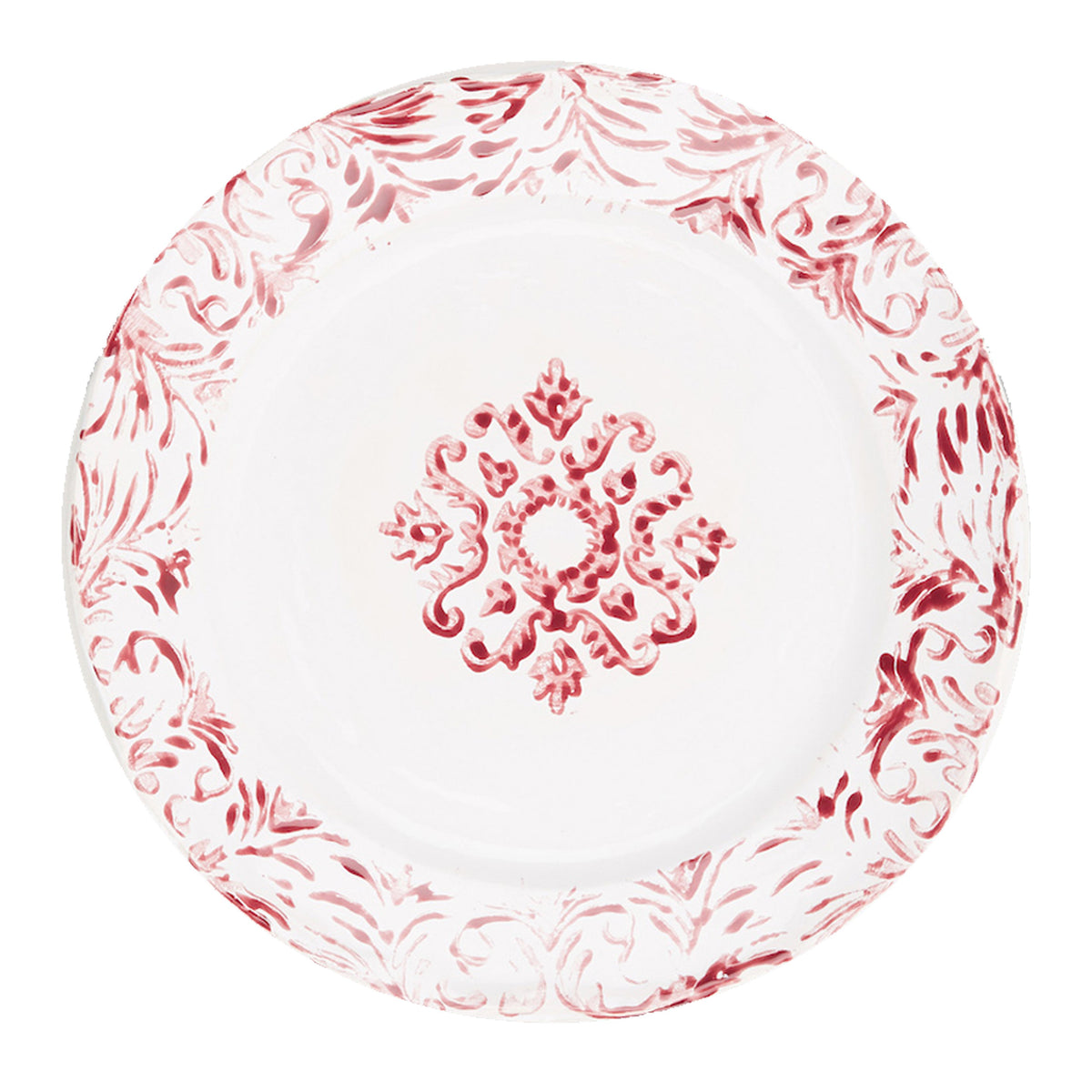 "Floral" Dinner Plate in Red