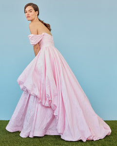 Bettina Gown in Orchid Jacquard Taffeta