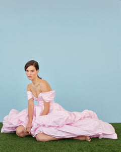 Bettina Gown in Orchid Jacquard Taffeta