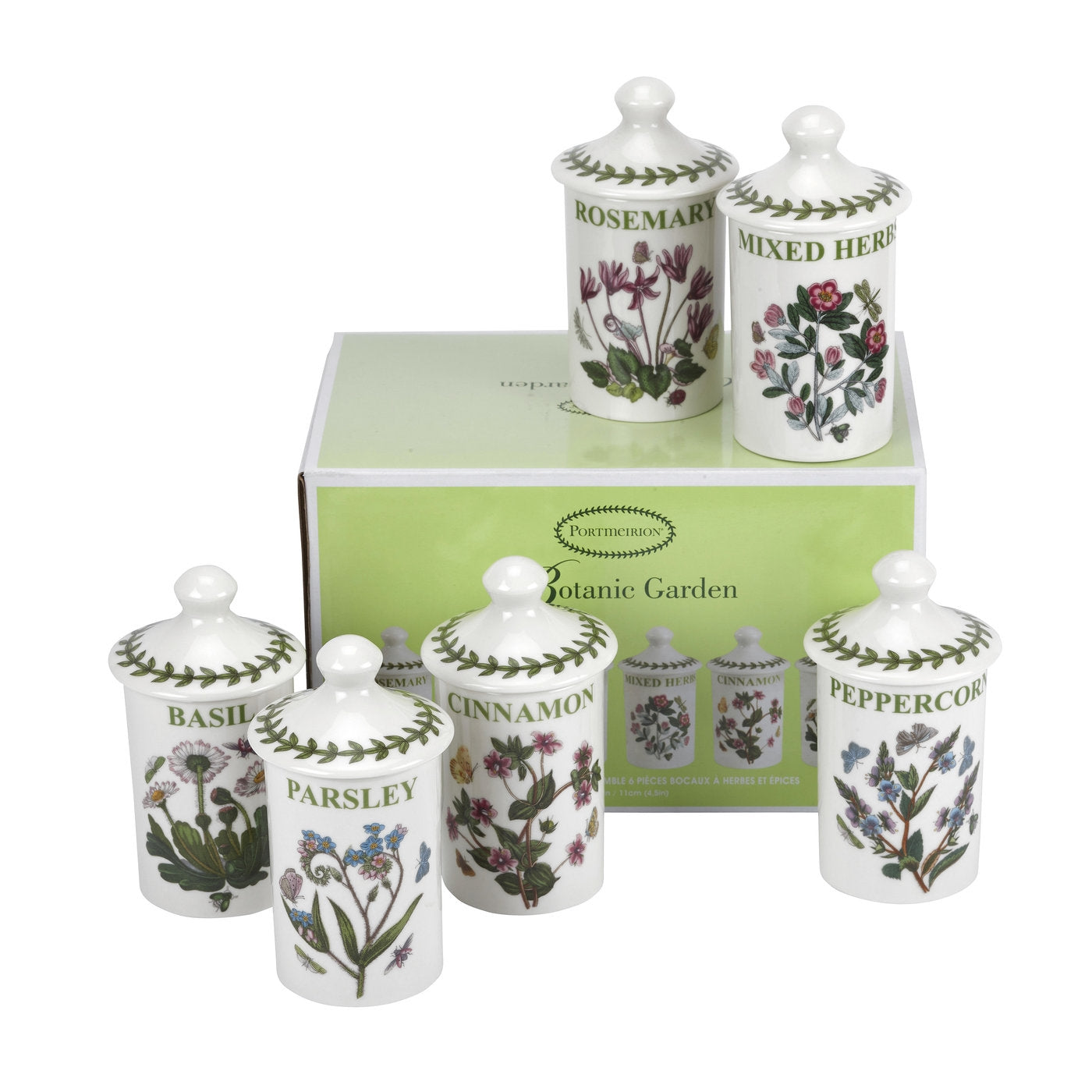 Botanic Garden Set of 6 Spice Jars (Assorted Motifs)