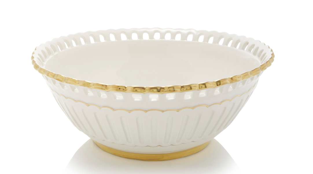 Balconata Creamware Large Salad Bowl