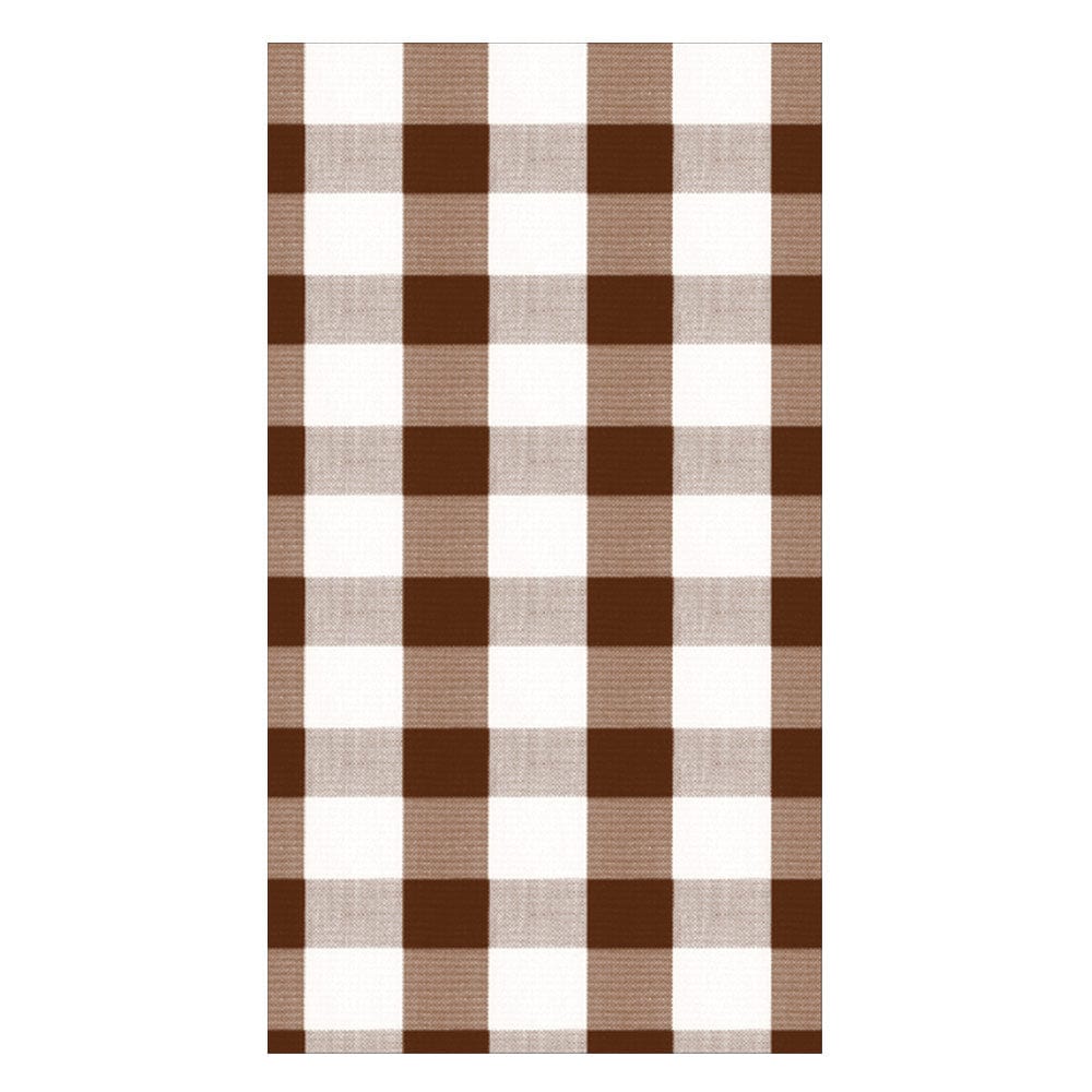 Gingham Paper Guest Towel Napkins in Chocolate