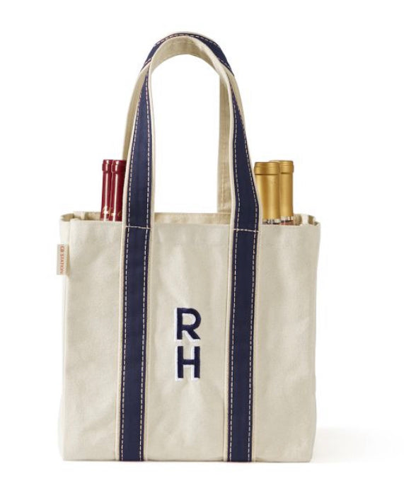 Canvas Four Bottle Wine Tote