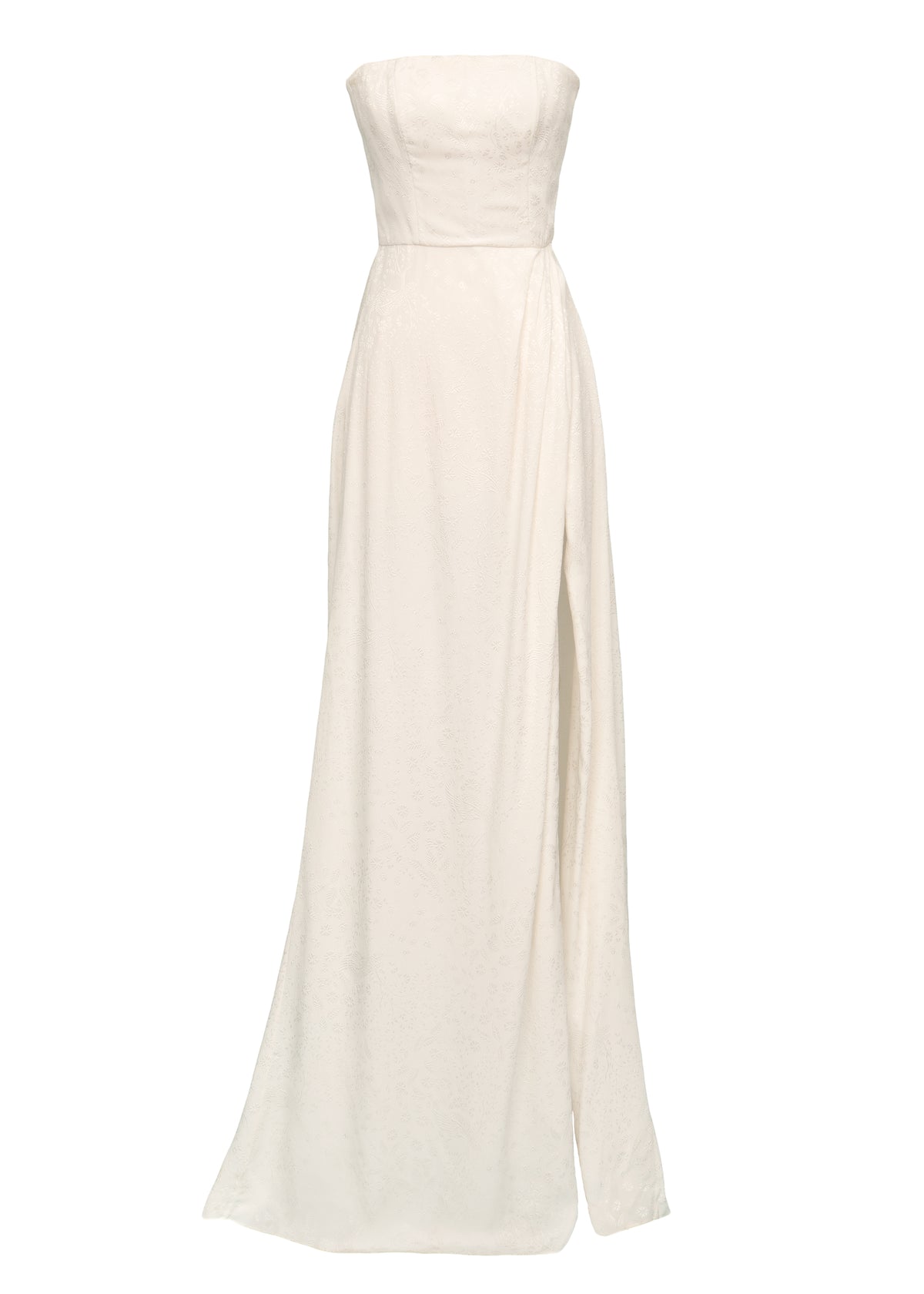 Bernini White Floral Jacquard Wrap Gown | Over The Moon