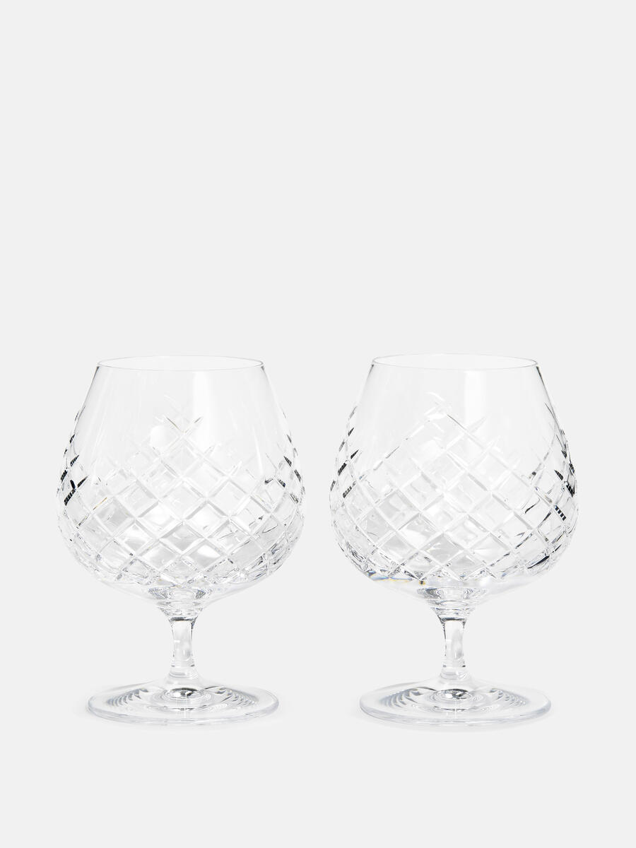 Barwell Cut Crystal Brandy Glass, Set of Two