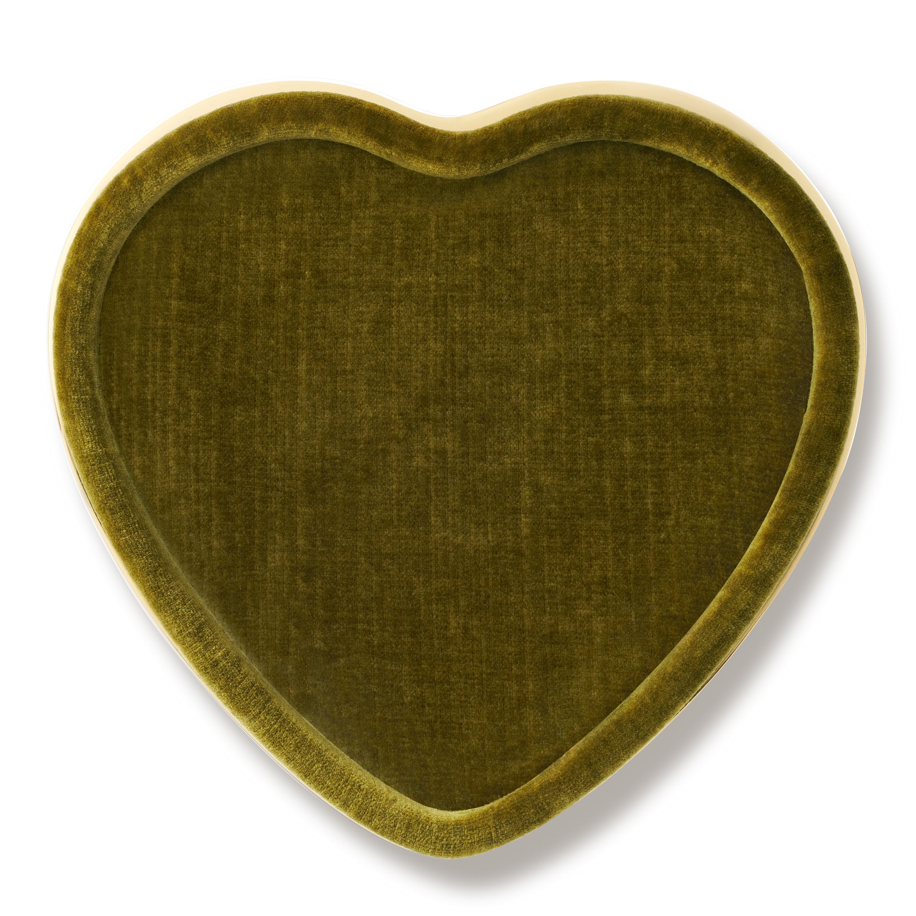 Valentina Velvet Heart Tray, Moss