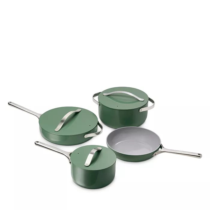 Caraway Pots and Pans Non-Toxic Ceramic Non-Stick Cookware 7-Piece Set