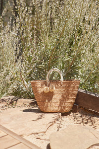 Oversized St Tropez Pom Pom Straw Tote