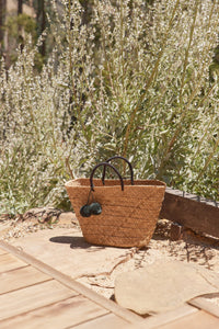 Oversized St Tropez Pom Pom Straw Tote