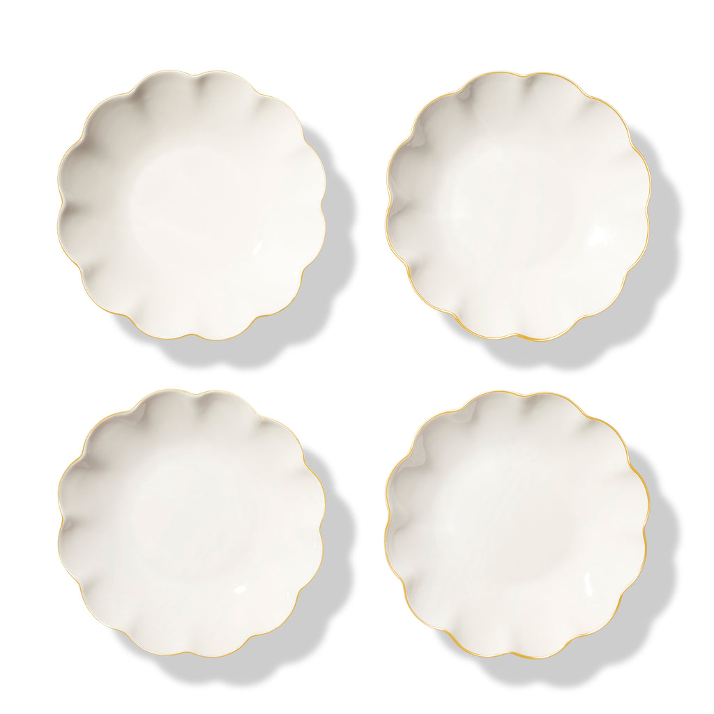 Scalloped Appetizer Plates, Set of 4