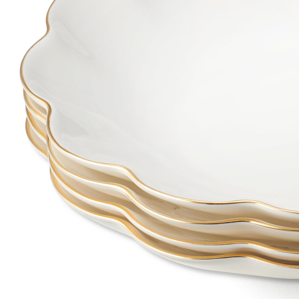 Scalloped Appetizer Plates, Set of 4