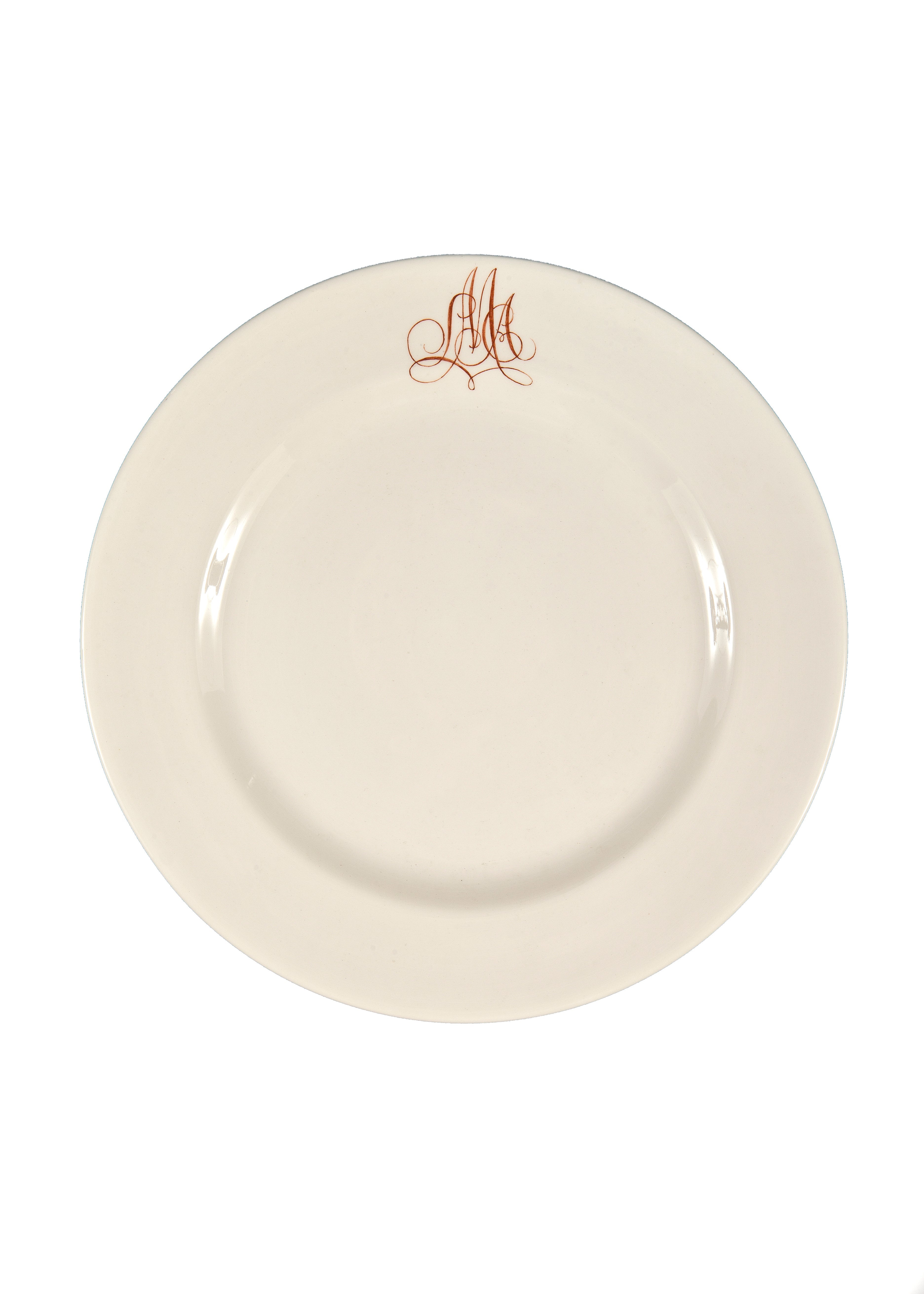 Bespoke Empire Plate with Interlaced Monogram, Set of 12