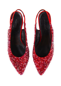 Embellished Susie Pumps in Red