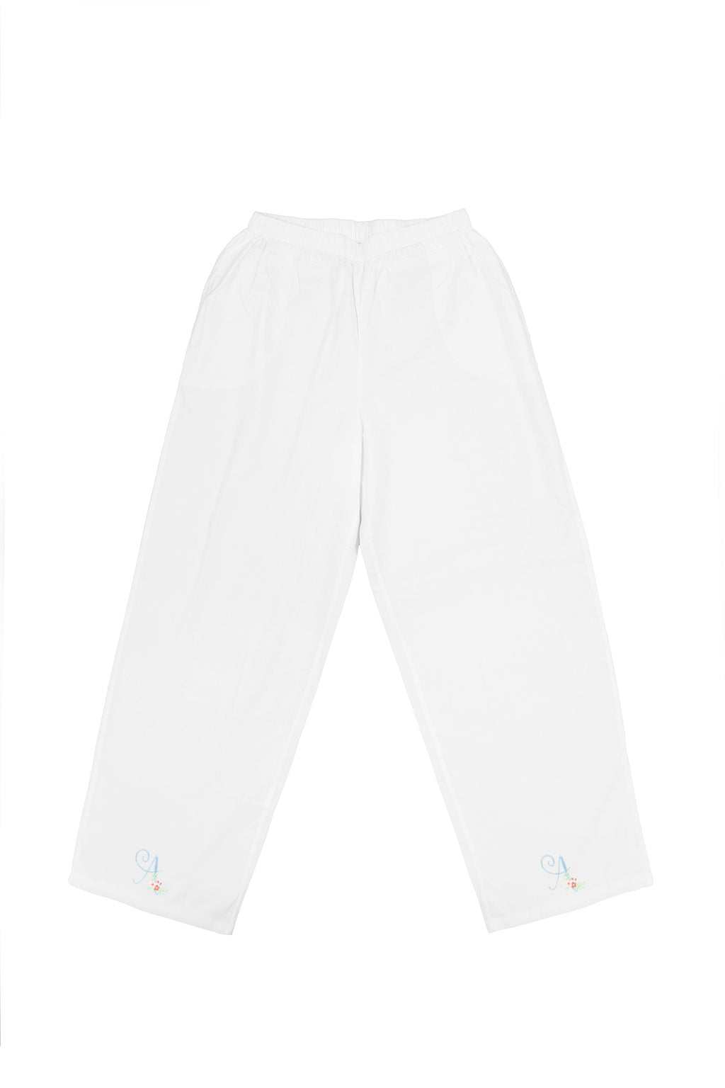 Christine White Cotton Long Sleeve Pajama Set