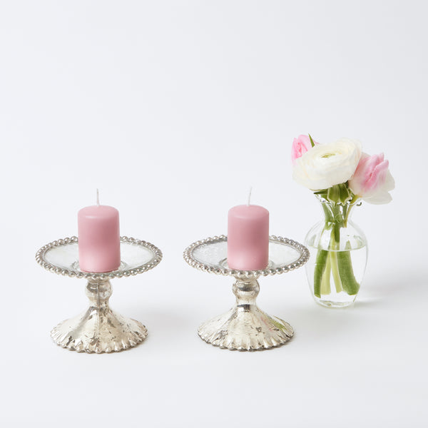 Small Mercury Pillar Candle Stand (Pair)