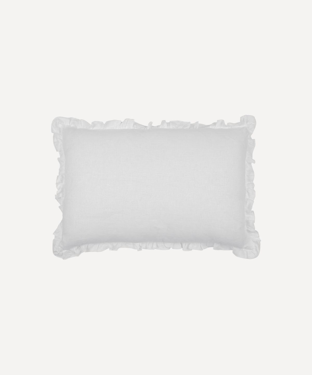 Ruffle Linen Cushion Cover in White