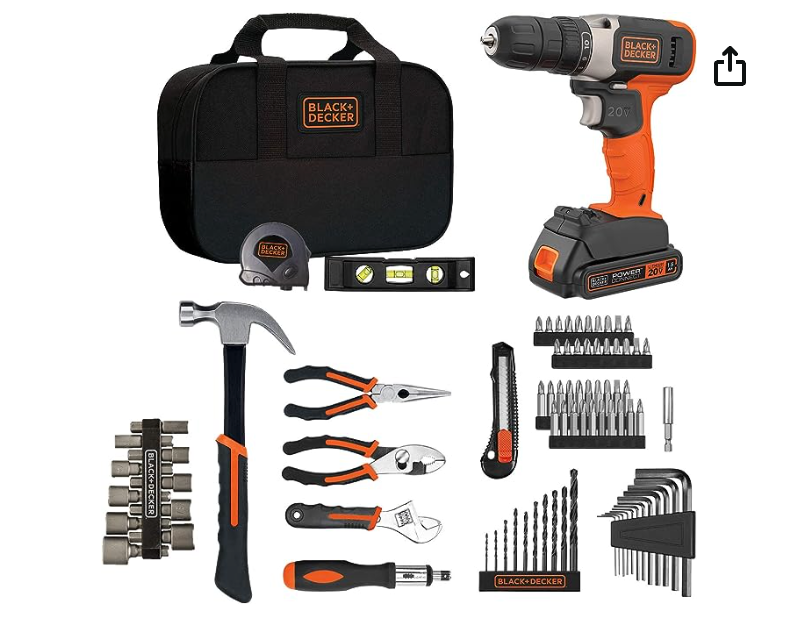 beyond by BLACK+DECKER Home Tool Kit with 20V MAX Drill/Driver, 83-Piece (BDPK70284C1AEV)