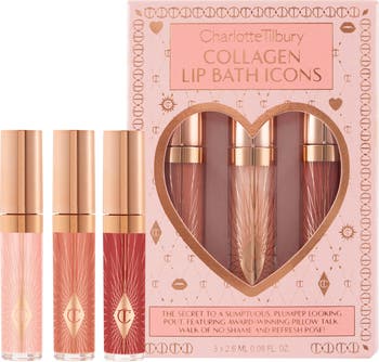 Collagen Lip Bath Icons Set