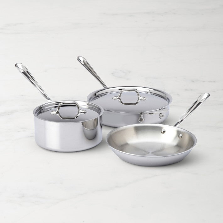 All-Clad d3 Tri-Ply Stainless-Steel 5-Piece Cookware Set