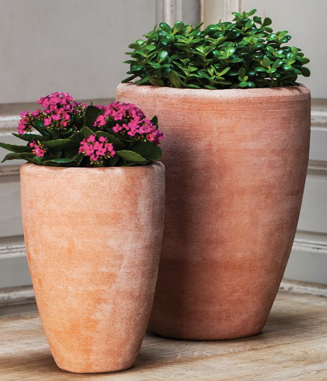 Belize Tall Bowl Outdoor Planters - Set of 2