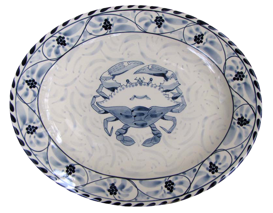 Blue Crab Oval Platter