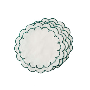 Poppy White and Green, Placemats Set of 4