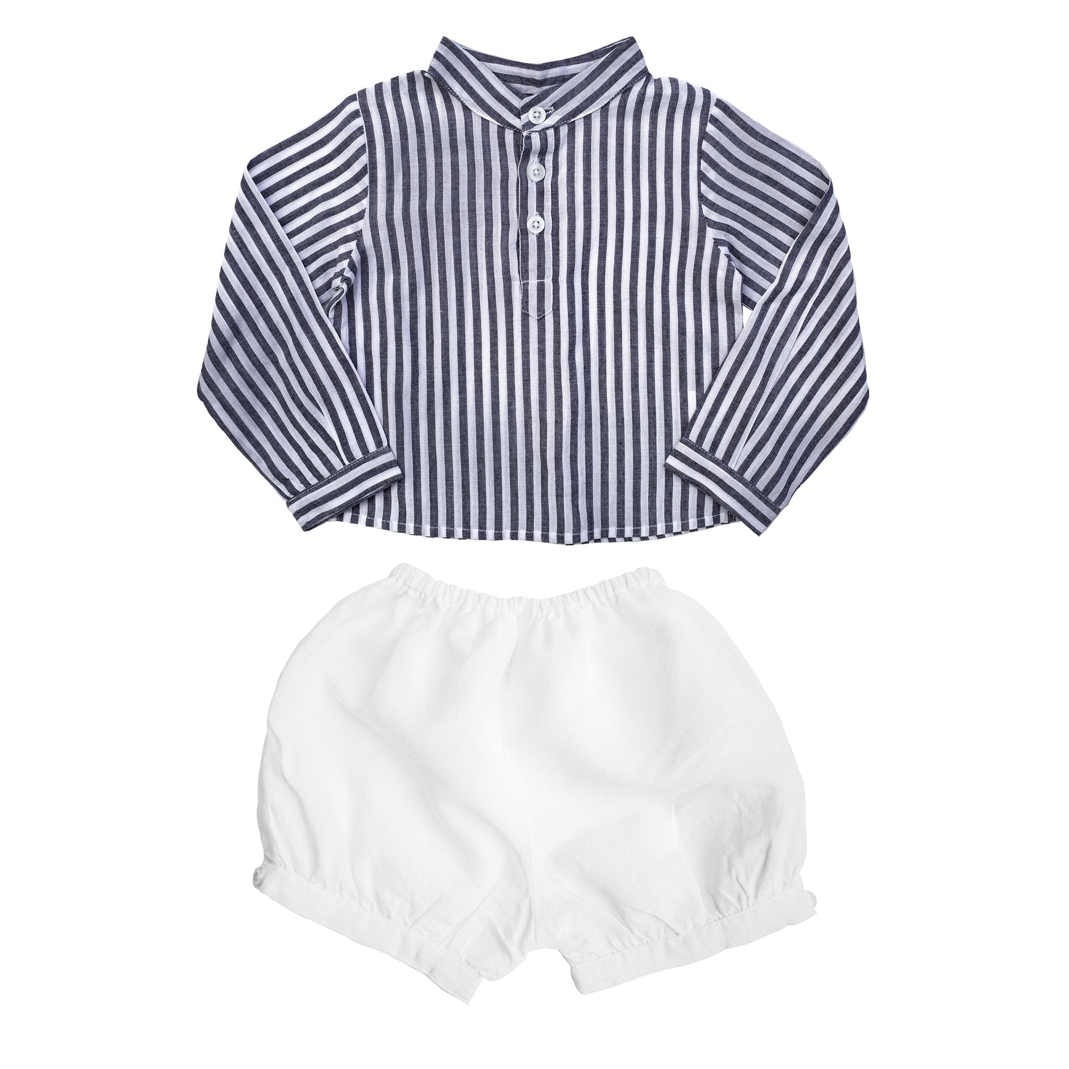 Boys Harbor Island shirt and white linen short