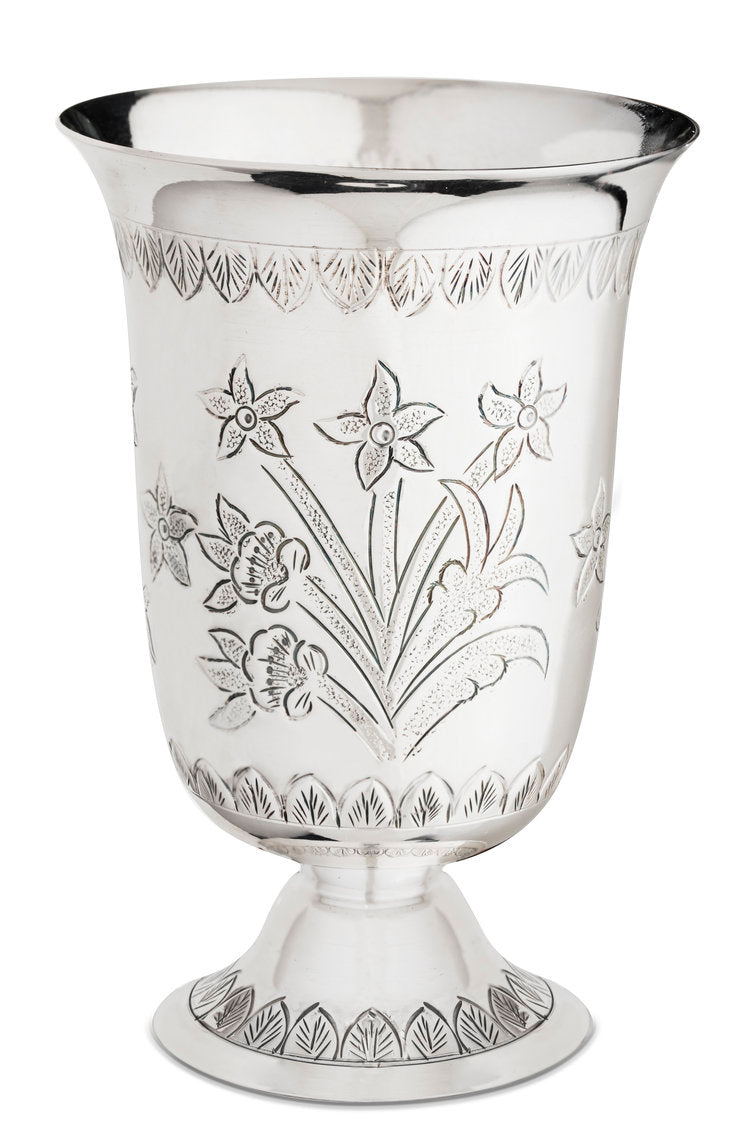 Agra Floral Silver, Wine Goblet 4-7/8" tall
