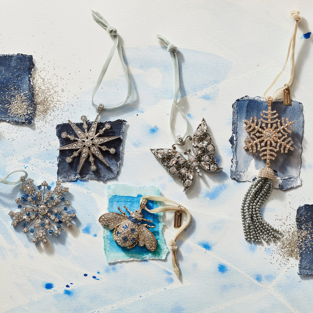 Sparkle Snowflake Ornament in Sapphire