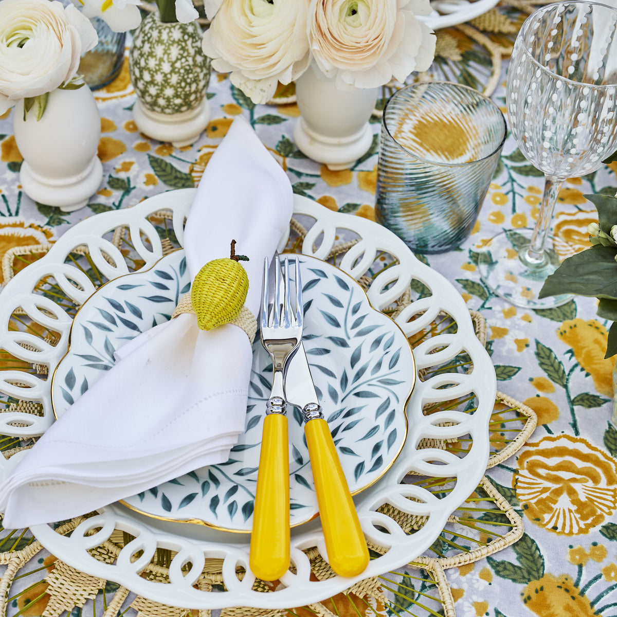 Spring Leaves in Green & Gold Salad and Dessert Plate