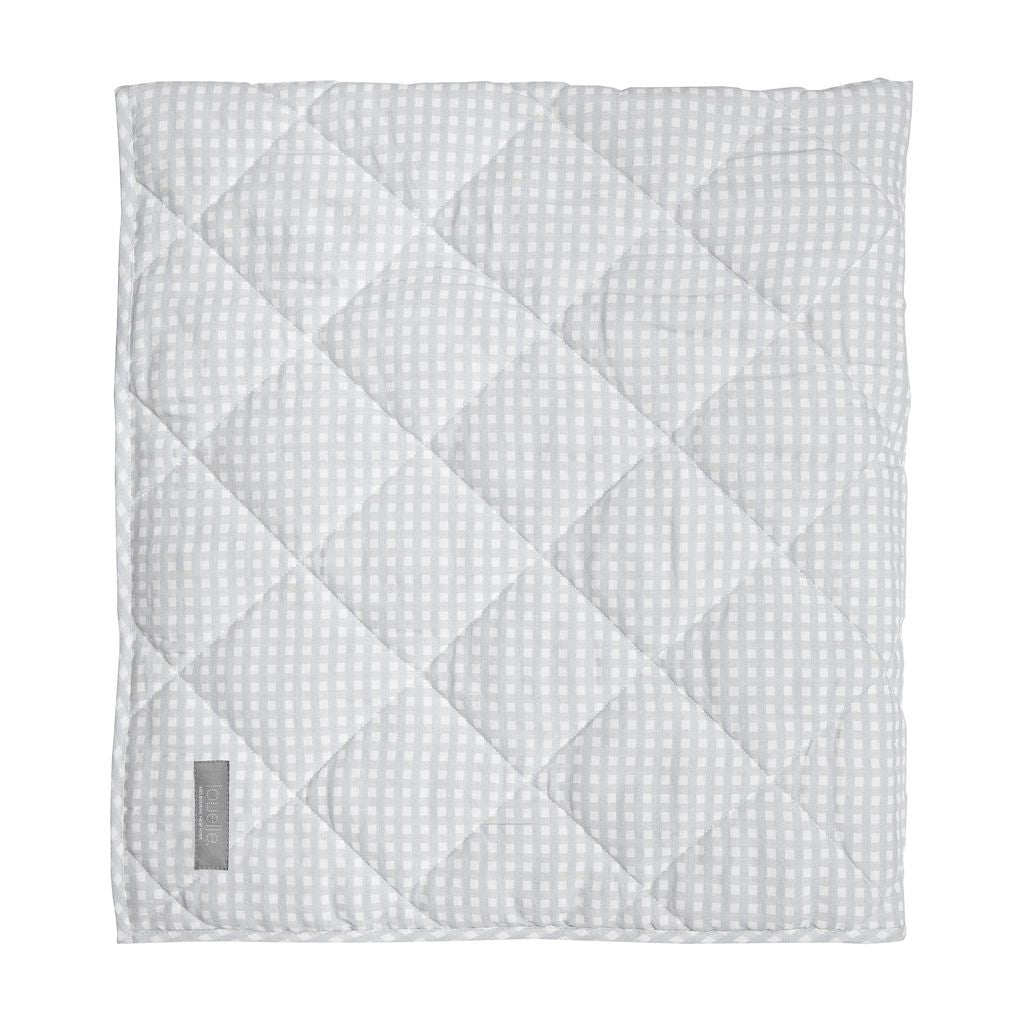 Play Mat In Grey Gingham And White Linen