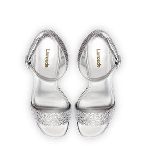 Dolly Crystal Sandal In Gray Suede