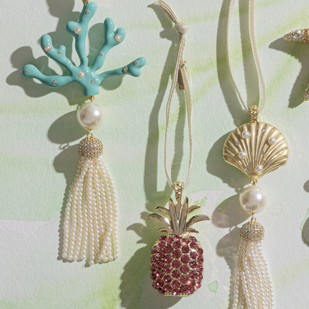 Coral Tassel Hanging Ornament in Turquoise