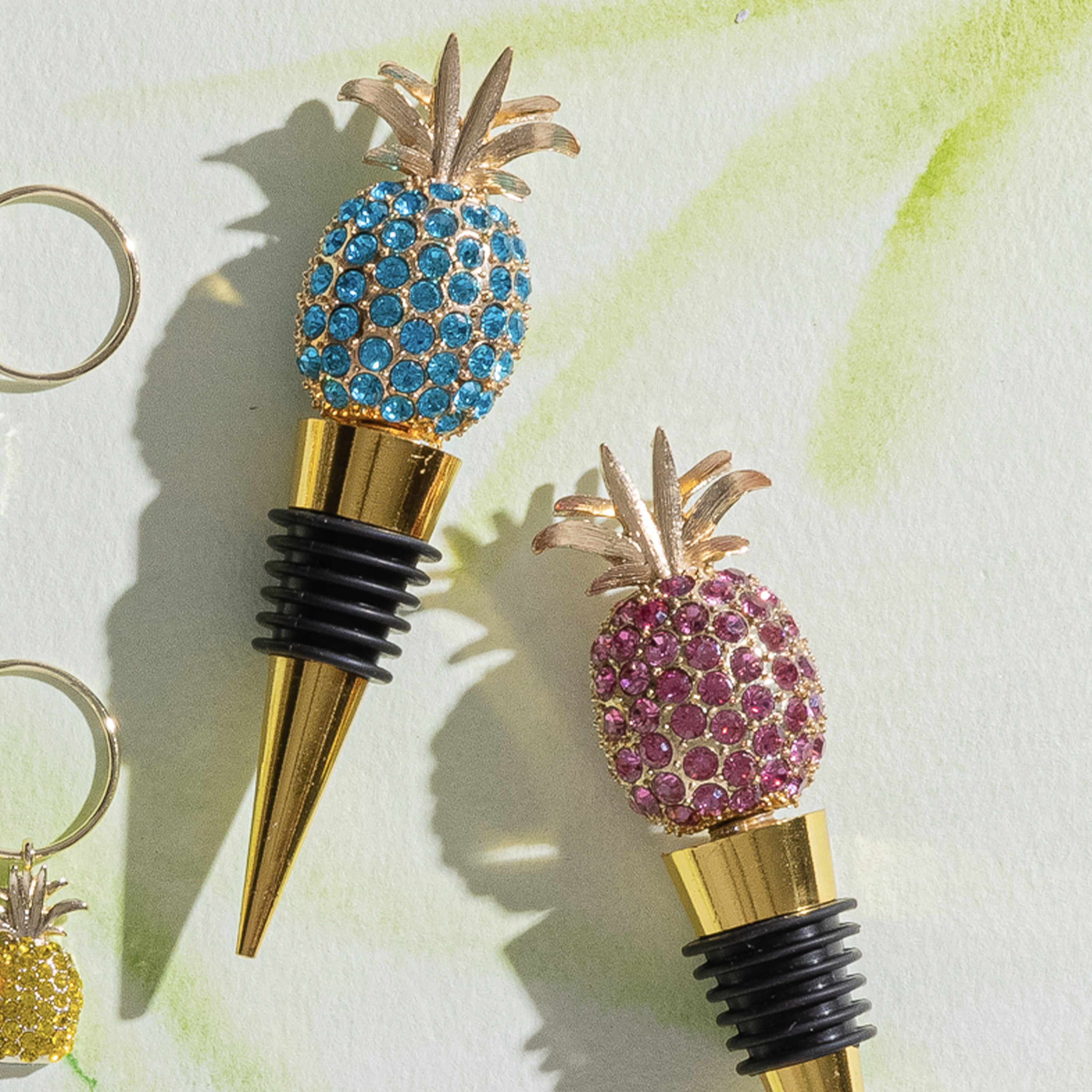 Pineapple Wine Stopper in Rose