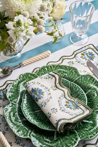 Elodie Placemat and Napkin Set with Bows and Florals in Green