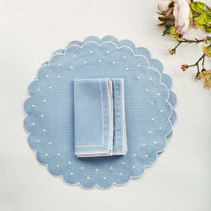 Daisy Blue Placemat & Napkin, Set of 2