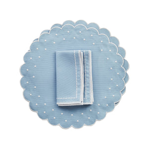Daisy Blue Placemat & Napkin, Set of 2