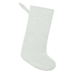 Monogrammed Quilted Linen Stocking