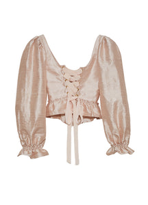 The Sofia Corset Top in Ballet Slipper Silk Dupioni