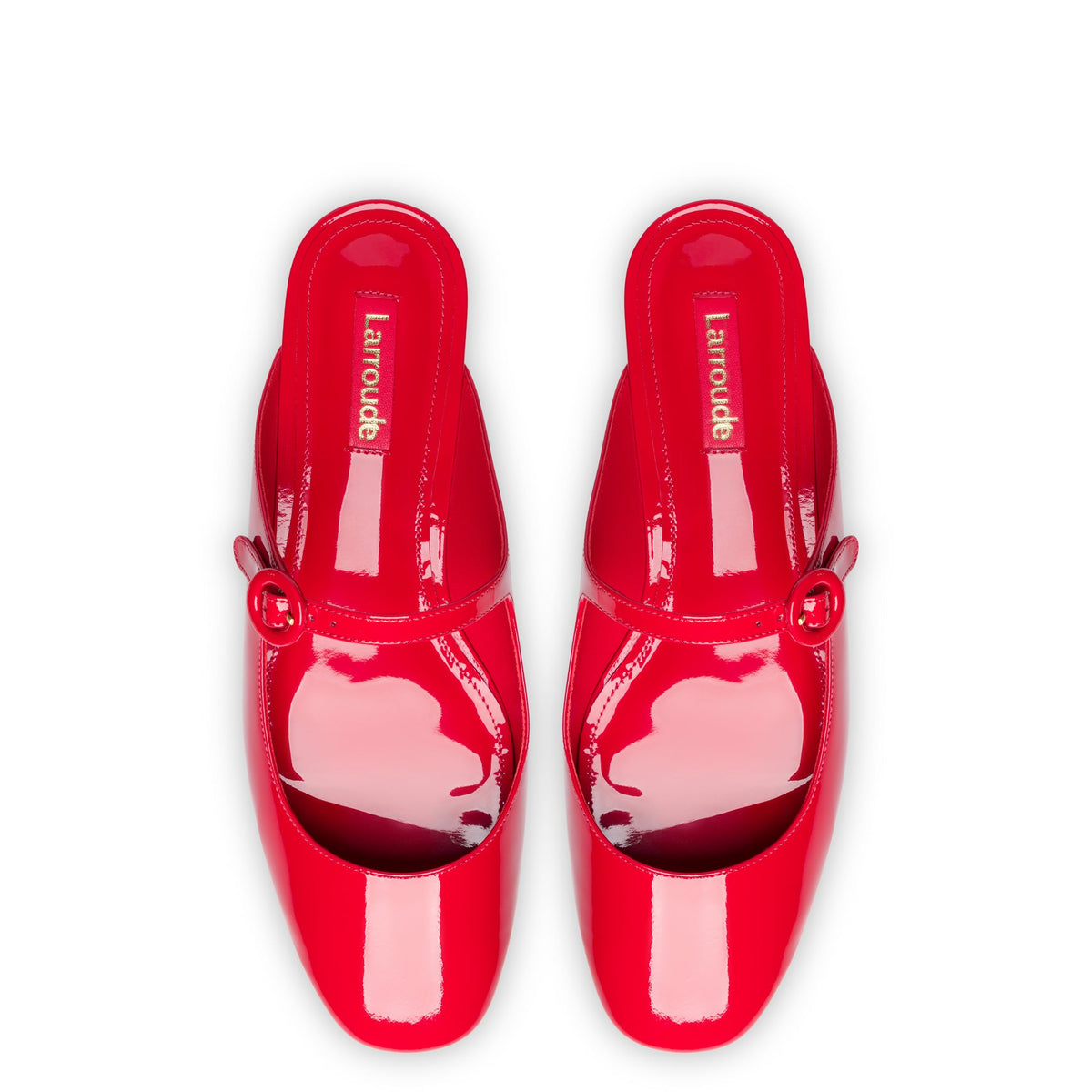 Blair Flat Mule in Scarlet Patent Leather
