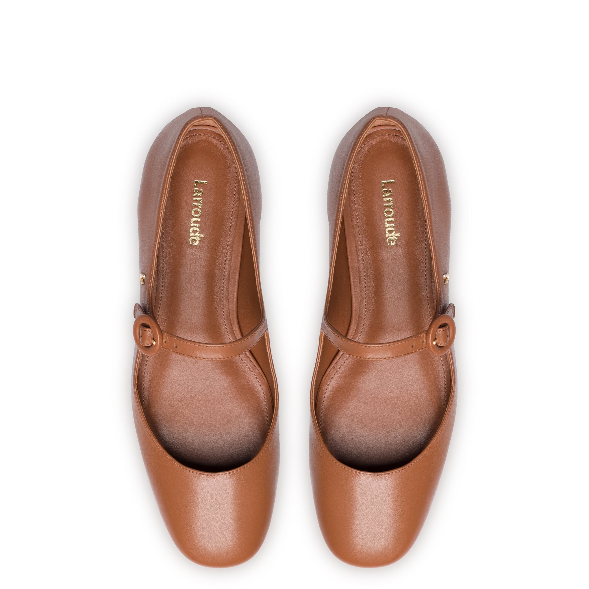 Blair Ballet Flat in Caramel Leather