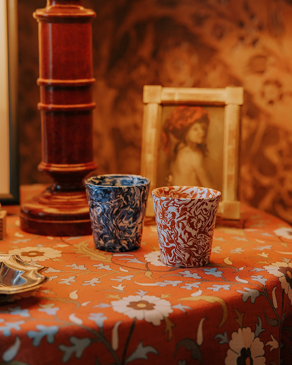 Marbled Ceramic Tumbler in Blue