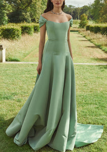 Vittoria Leaf Green Drop Waist Gown