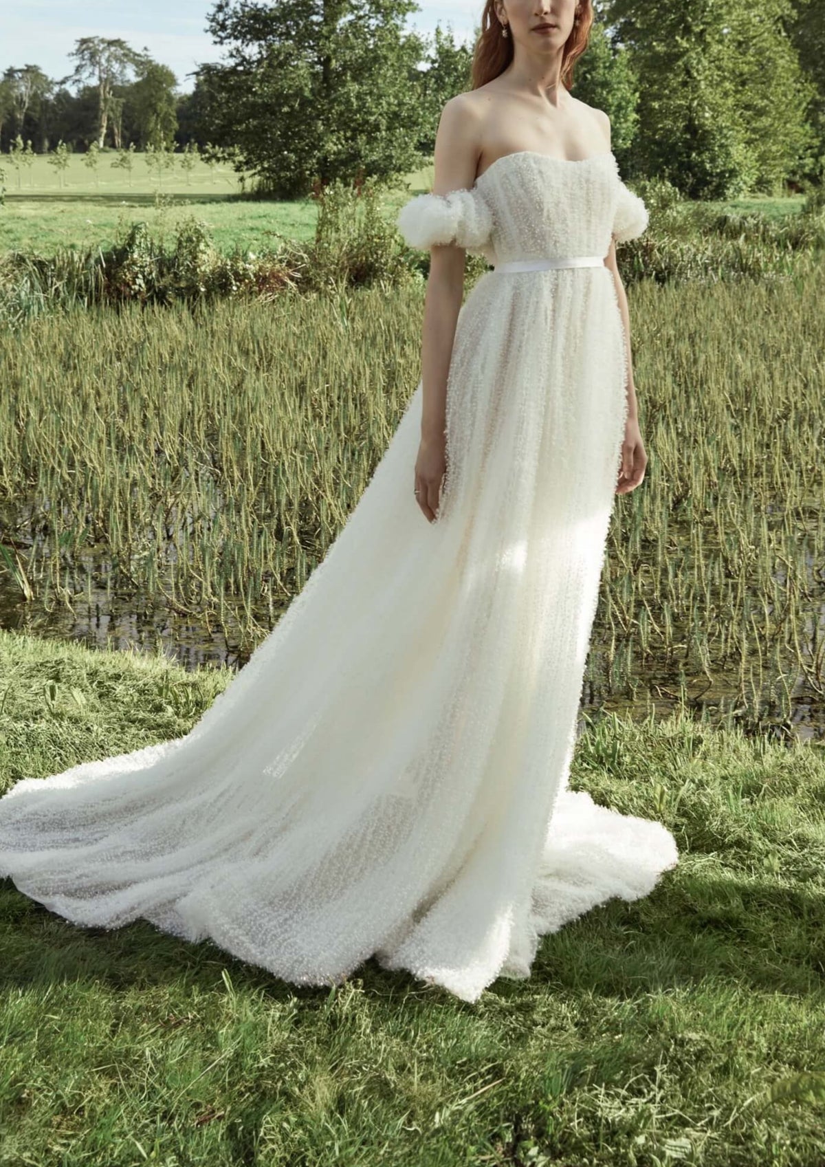 Venus White Dotted Tulle Gown Venus White Dotted Tulle Gown