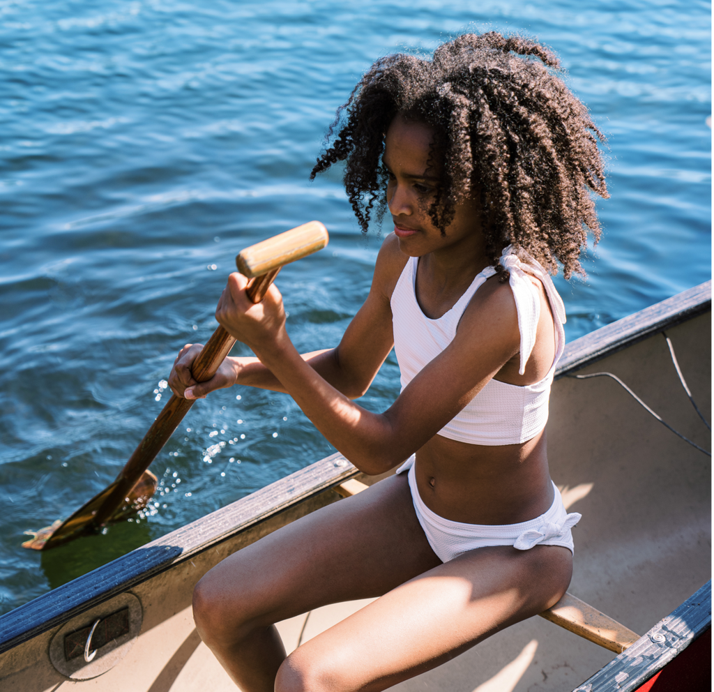 White knot bikini sales